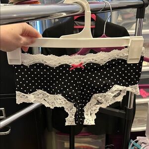 Polka Dot Lace Trim Panties